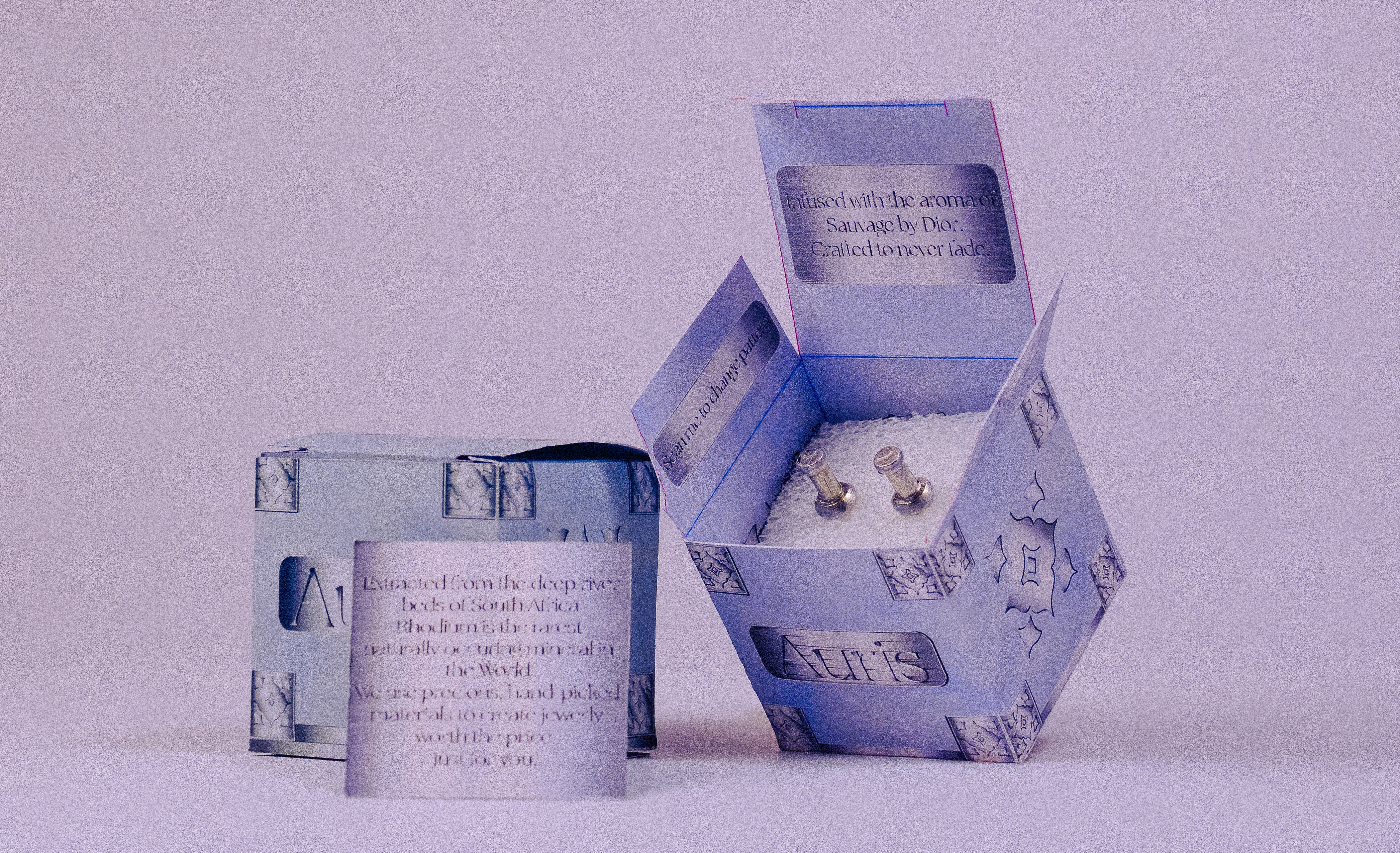 different angle of auris packaging