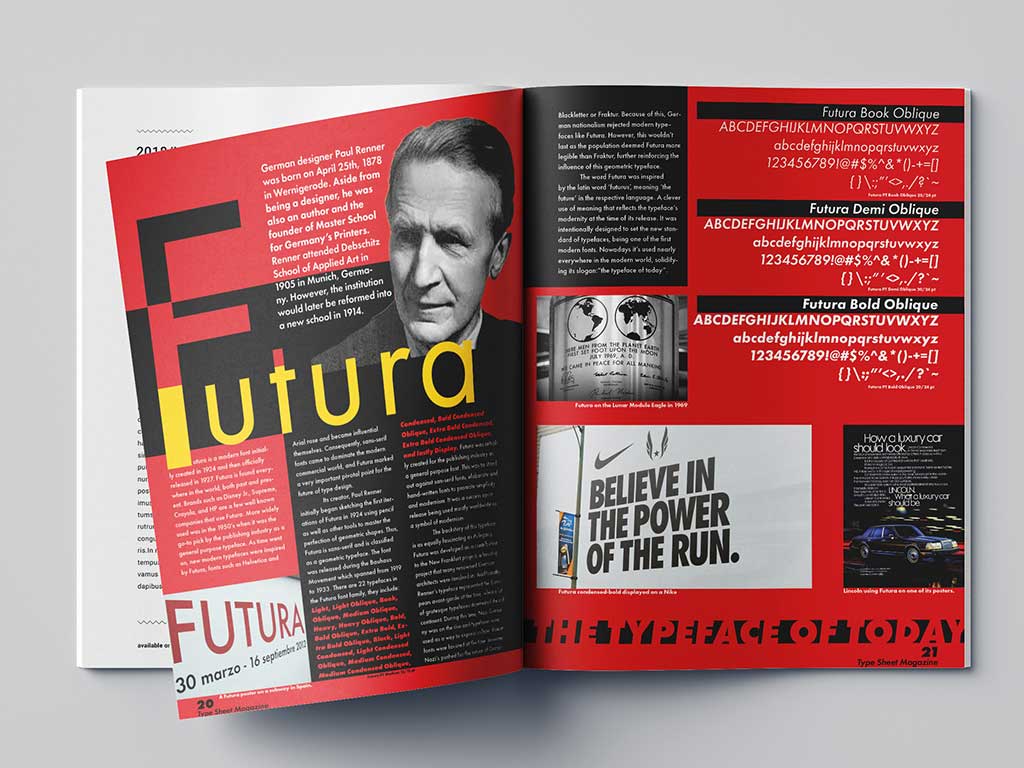 mockup of futura magazine