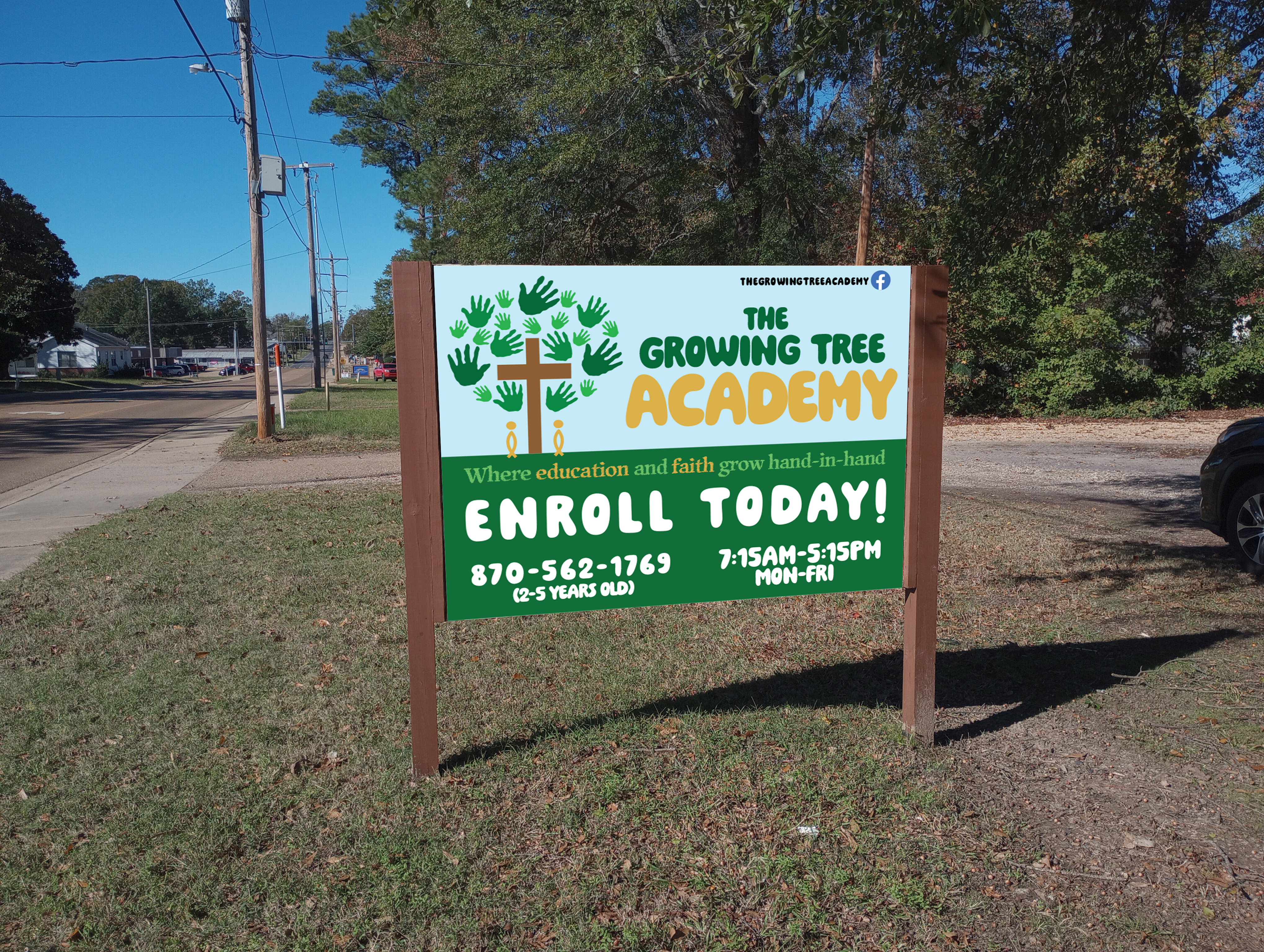 growing tree street sign mockup