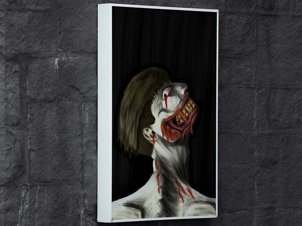 Mock up of johans macabre self portrait