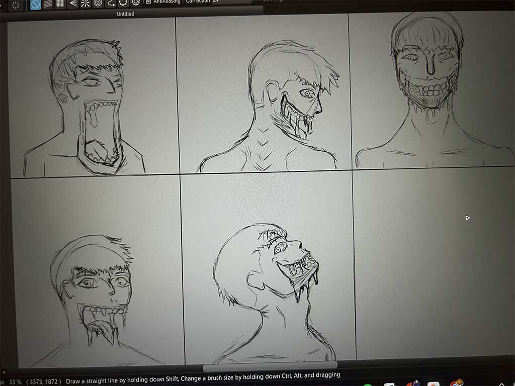macabre portrait sketches
